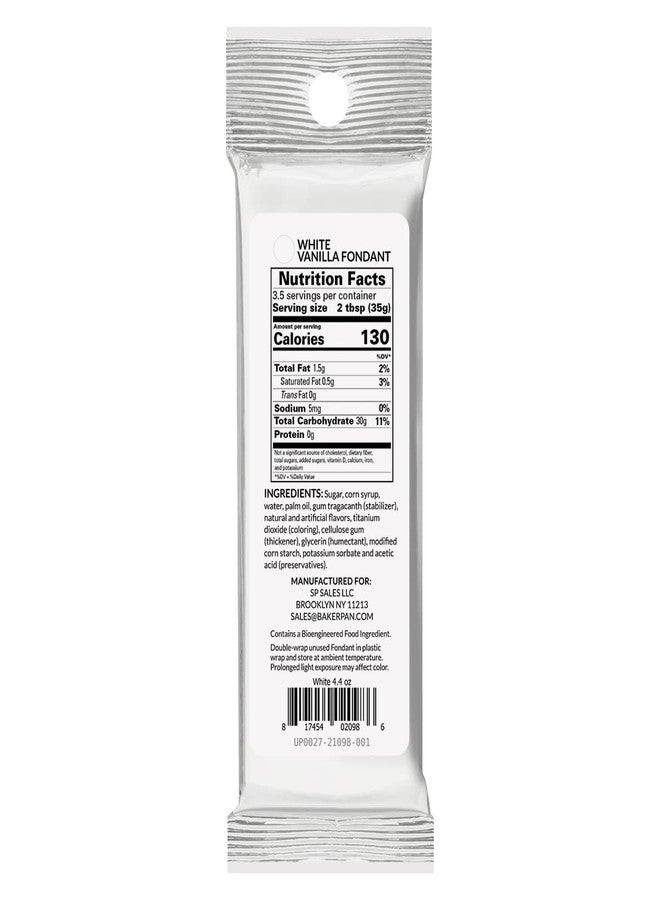 Bakerpan Premium Rolled White Fondant for Cake Decorating, Vanilla Flavor - 4.4 Ounces (Made in USA) - Image 2